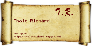 Tholt Richárd névjegykártya